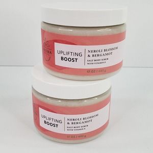 2 UPLIFTING BOOST Salt BODY SCRUB Neroli Blossom Bergamot Bath & Body Works 17oz